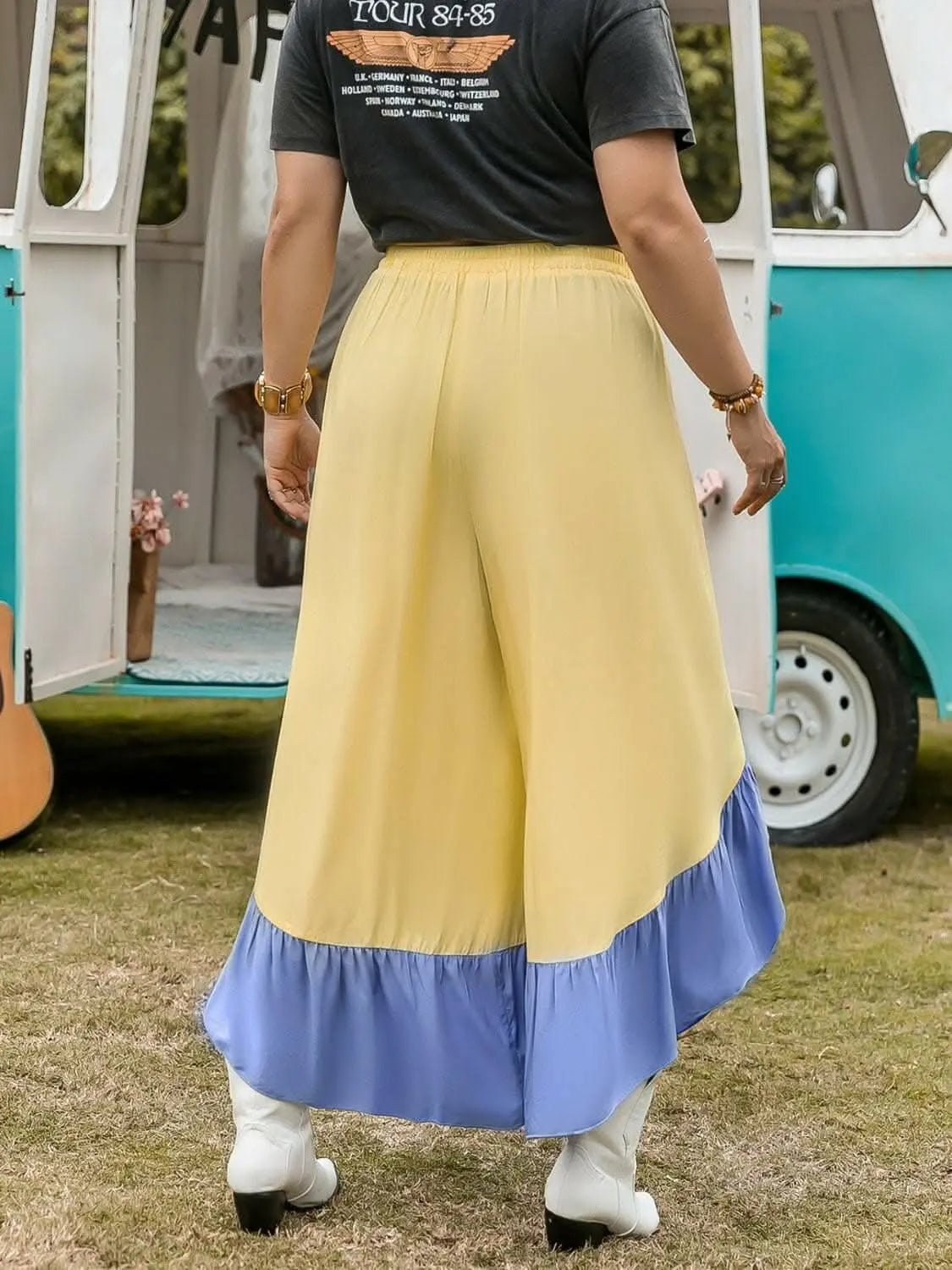 Chic ruffled wide leg pants - Love Salve
